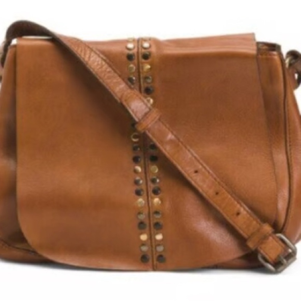 Vilenca - Tan (light brown) Crossbody Bag with Stud Accents - Picture 2 of 9